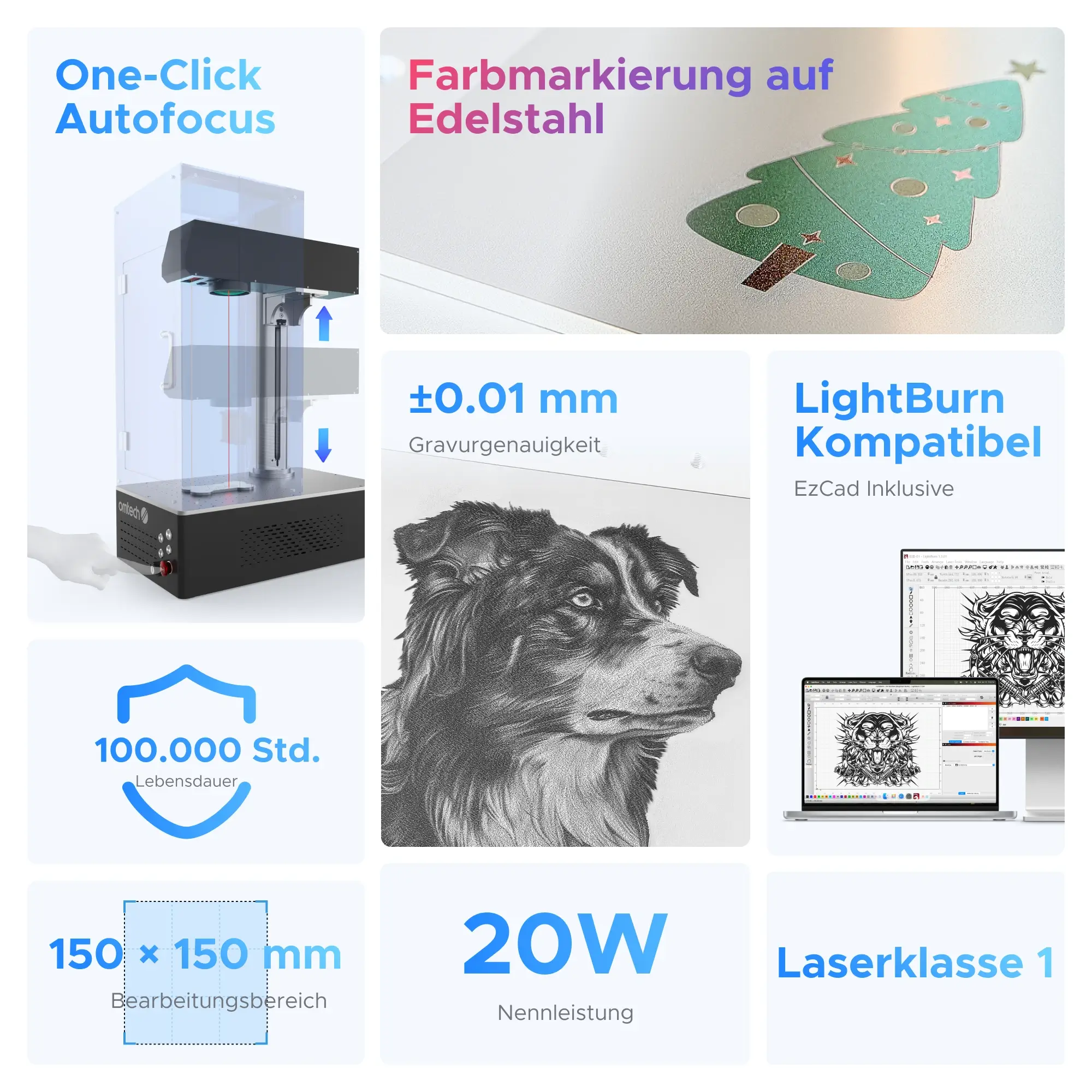 20W MOPA Laser Graviermaschine mit Autofokus für Metallgravur | M20C - Image 11