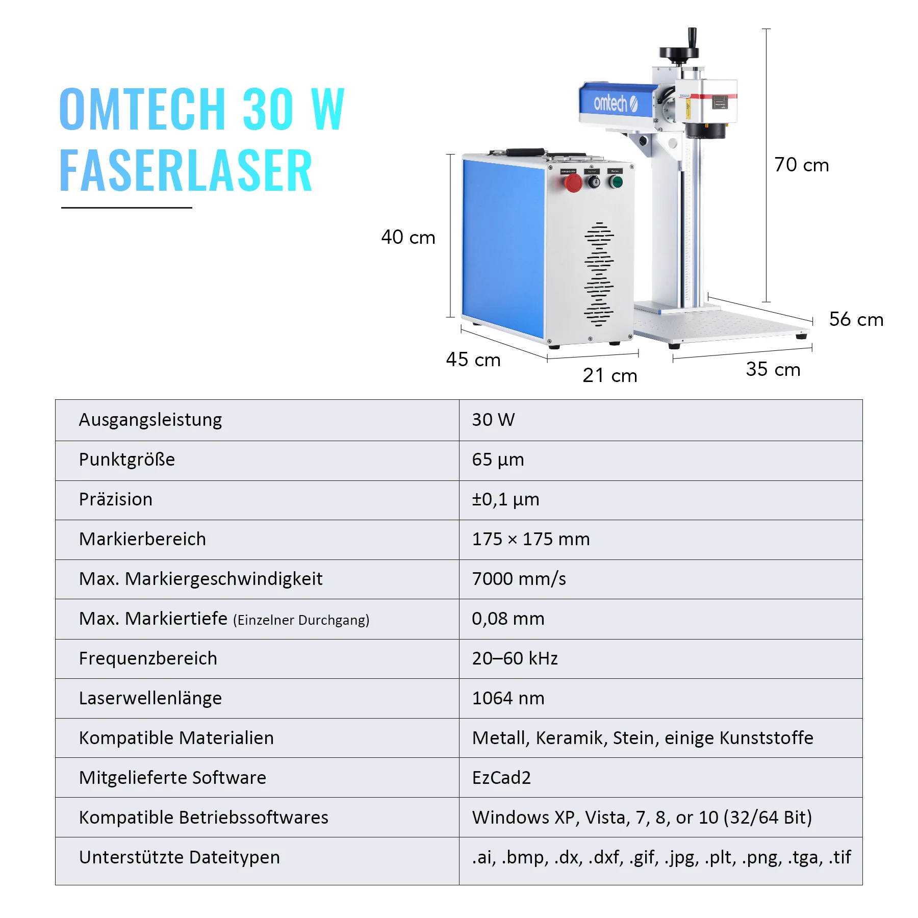 30W Faserlaser Graviermaschine für Metallgravur & Metallbeschriftung | F-30 - Image 7