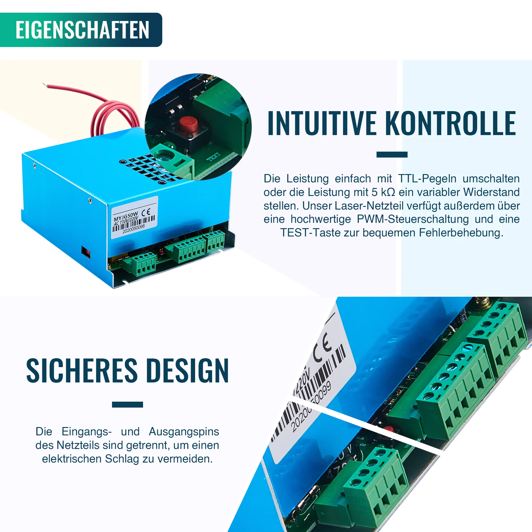 50W Netzteil für CO2 Laser Graviermaschinen und Lasercutter | LN-50 - Image 7