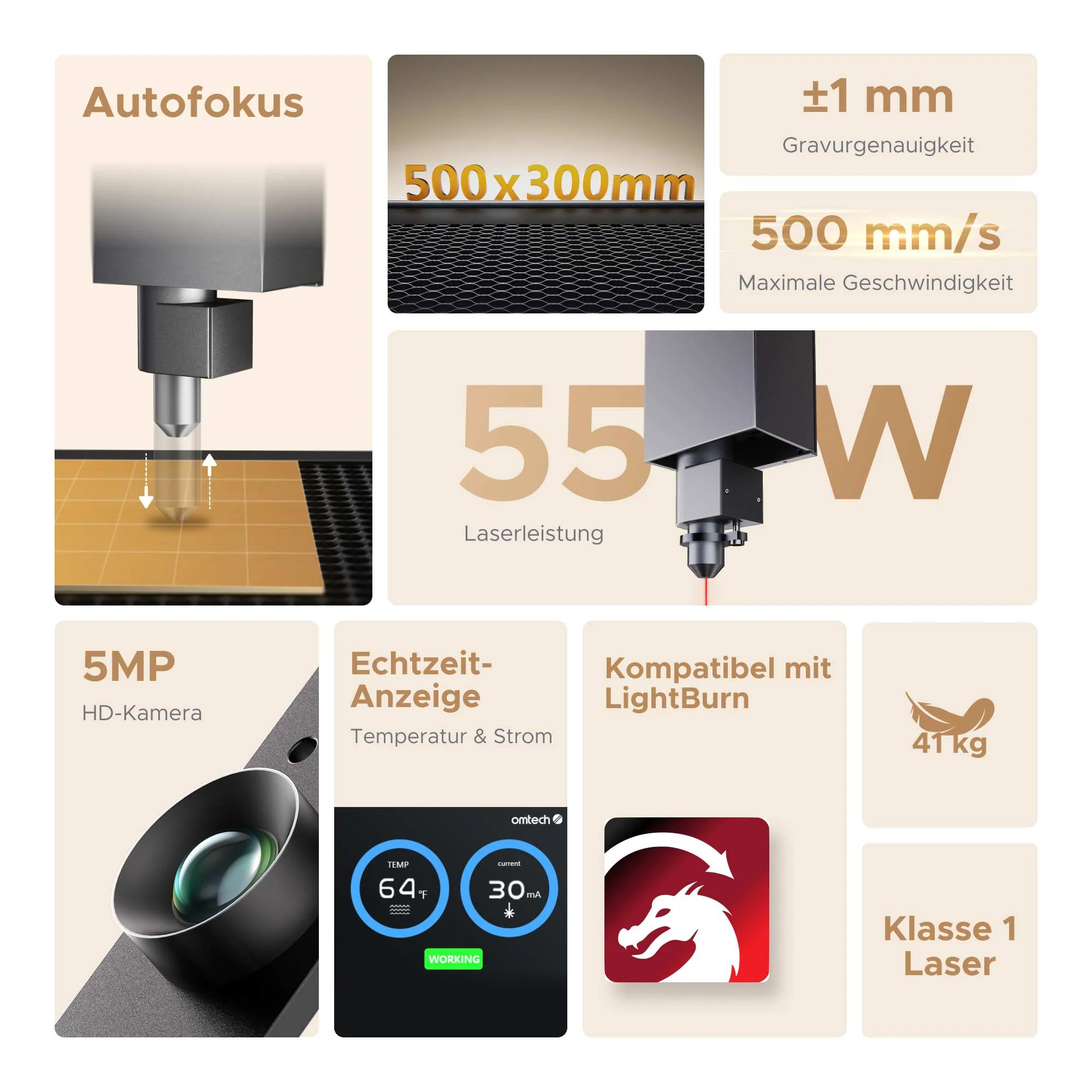 55W Desktop Laser Cutter mit 500x300mm Gravurfläche | Polar Lite - Image 12