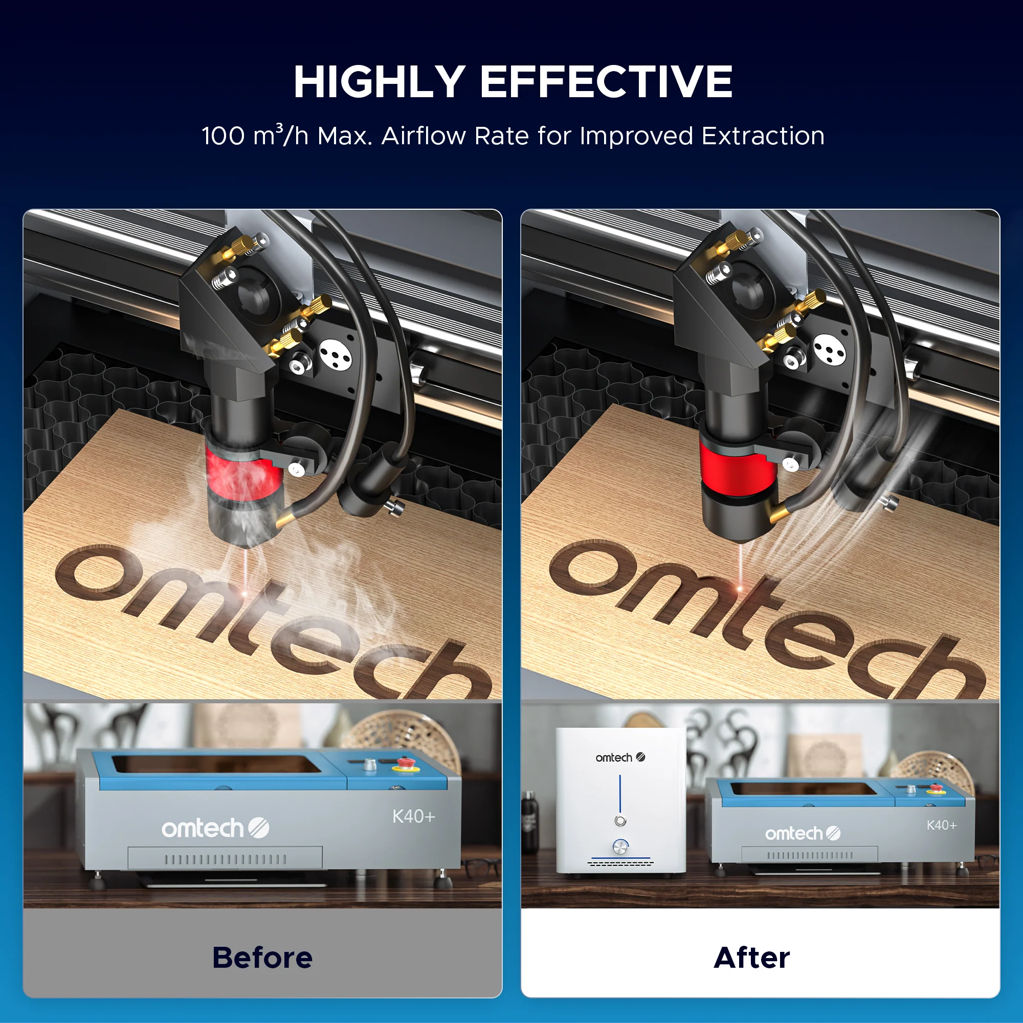60W Rauchabsauger mit 2-Schichten-Filter für Lasercutter | LSP-60 - Image 6