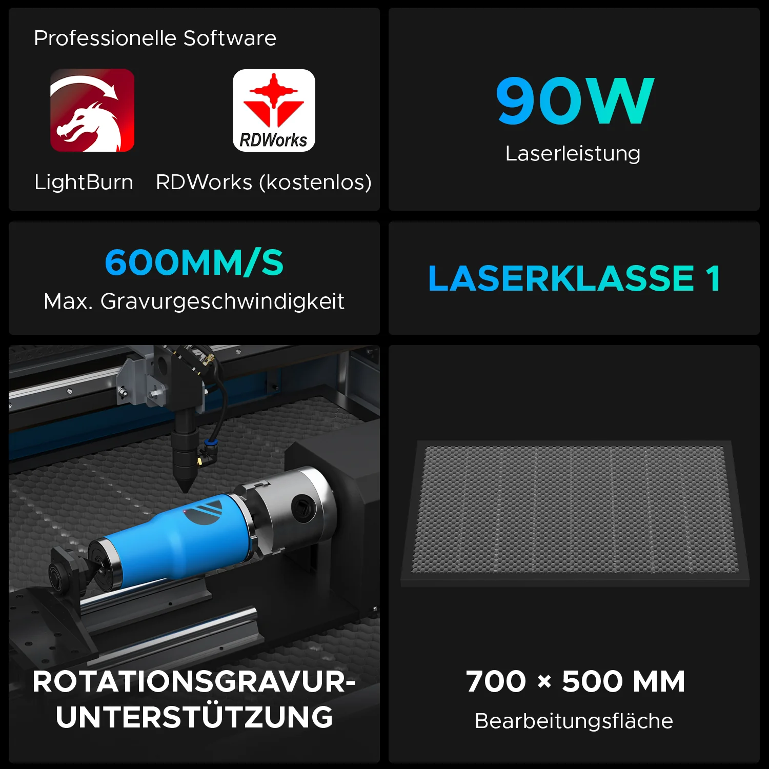 90W CO2 Laser Graviermaschine & Cutter mit 700x500mm Gravurfläche | Turbo-758 - Image 8