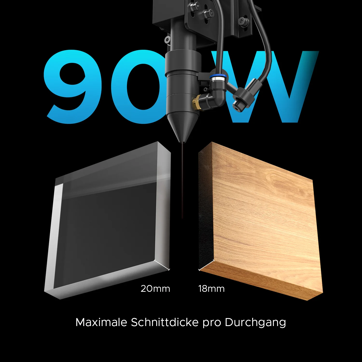 90W CO2 Laser Graviermaschine & Cutter mit 700x500mm Gravurfläche | Turbo-758 - Image 9