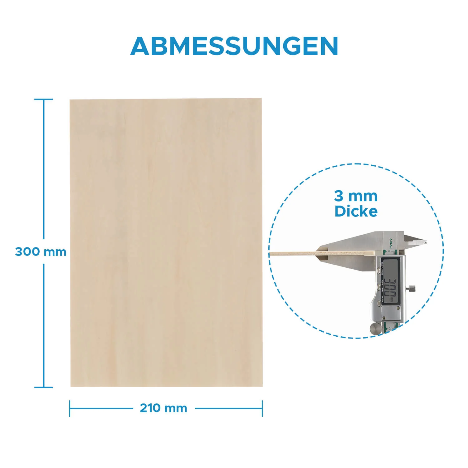 Birkensperrholz 10 Stücke 300x210x3mm zum Basteln, Laserschneiden und Lasergravieren - Image 3