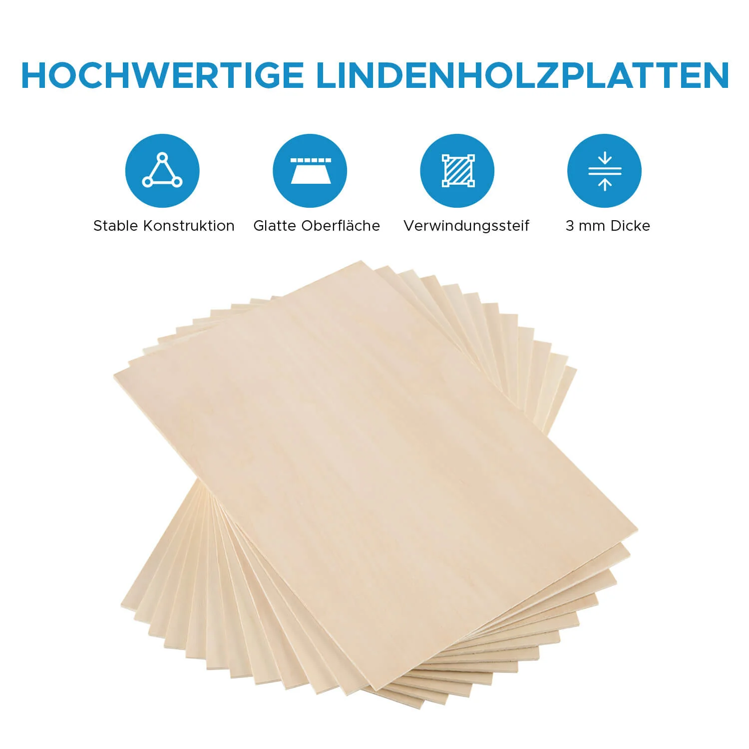 Lindenholz 12 Stücke 300x200x3mm zum Basteln, Laserschneiden und Lasergravieren - Image 8