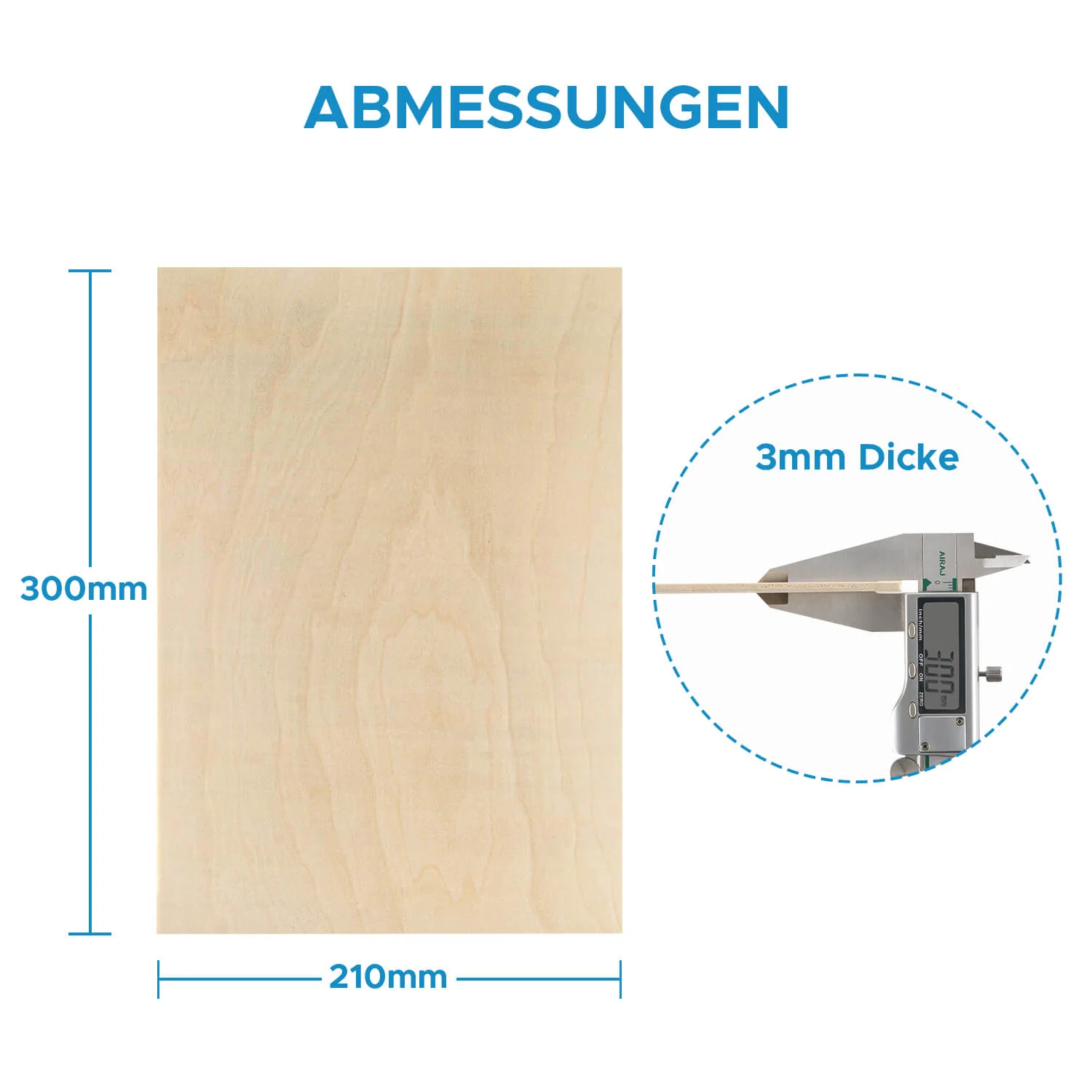 Pappelsperrholz 10 Stücke 300x210x3mm zum Basteln, Laserschneiden und Lasergravieren - Image 3